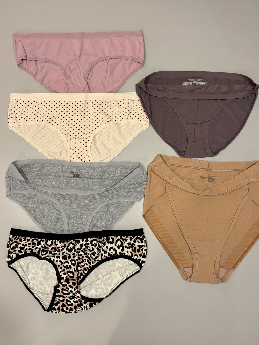 Underwear/panties lot-6 pair cotton-Reveal/Victoria’s Secret/Soma-Size Large